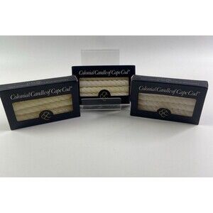 Colonial Candle Cape Cod Twist Angelabra White (3) 12ct Boxes Taper 4 1/2” Chime